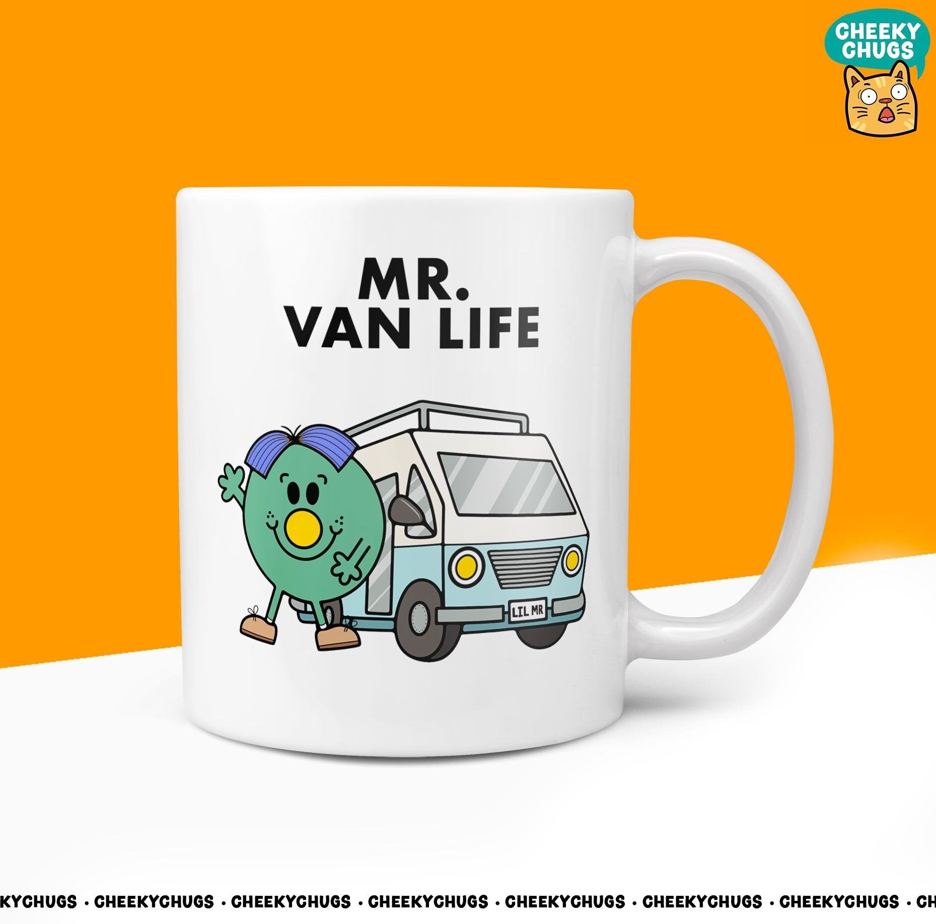 Novelty MR VAN LIFE 10oz Coffee Mug - Funny Men Male Cup For Campervan Motorhome Travel Man Christmas Birthday Friend Office Coffee Mug - CheekyChugs