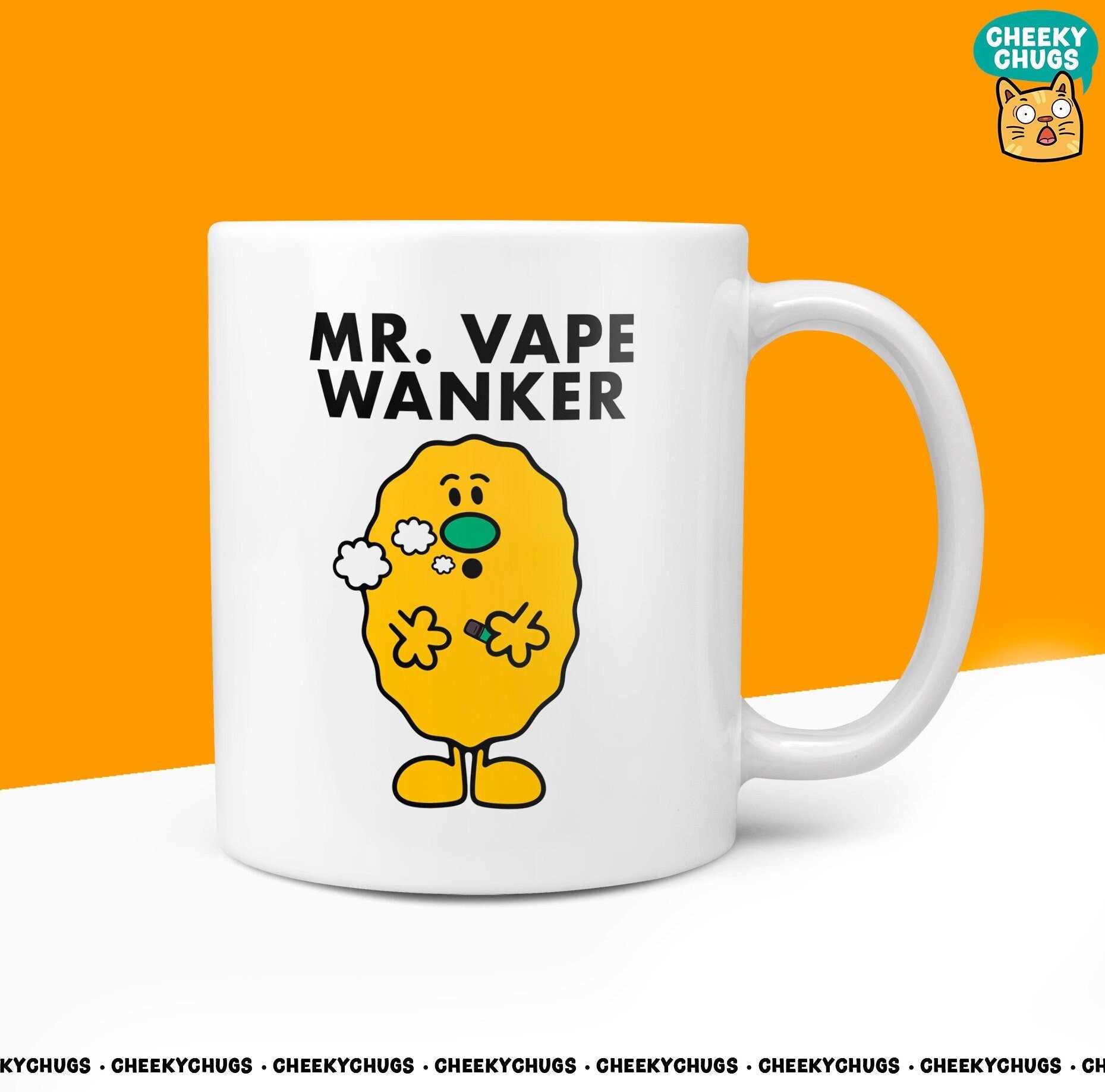 Novelty Mr VAPE WANKER Mug Funny Men Mr Him Gift Secret Santa Present Unique Ceramic Novelty Office Birthday Christmas 10oz Coffee Tea Cup - CheekyChugs