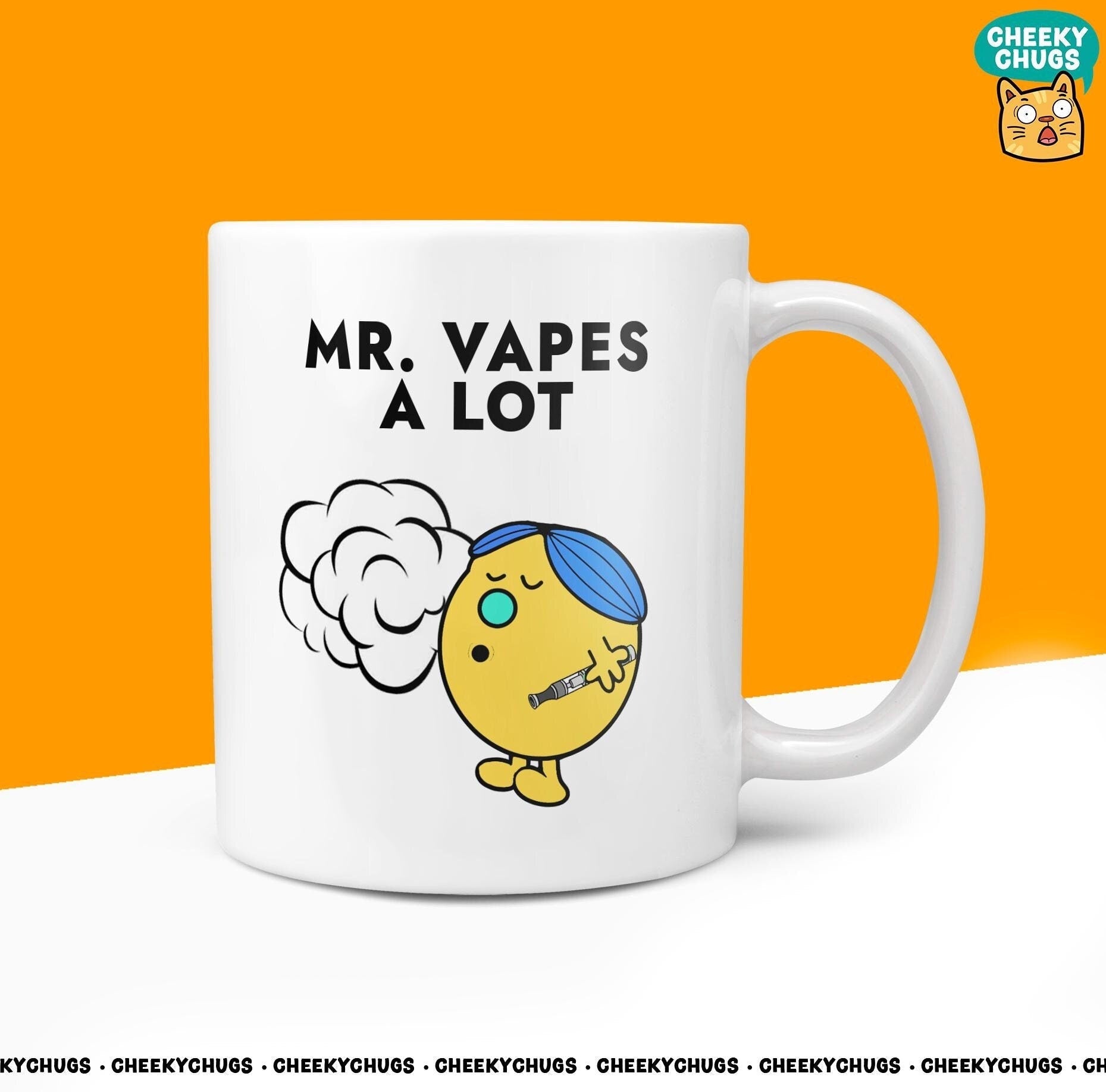Novelty MR VAPES A LOT 10oz Coffee Mug - Funny Men Him Male Character Cup For Vaper Vaping Christmas Birthday Gift Present Friend Coffee Mug - CheekyChugs