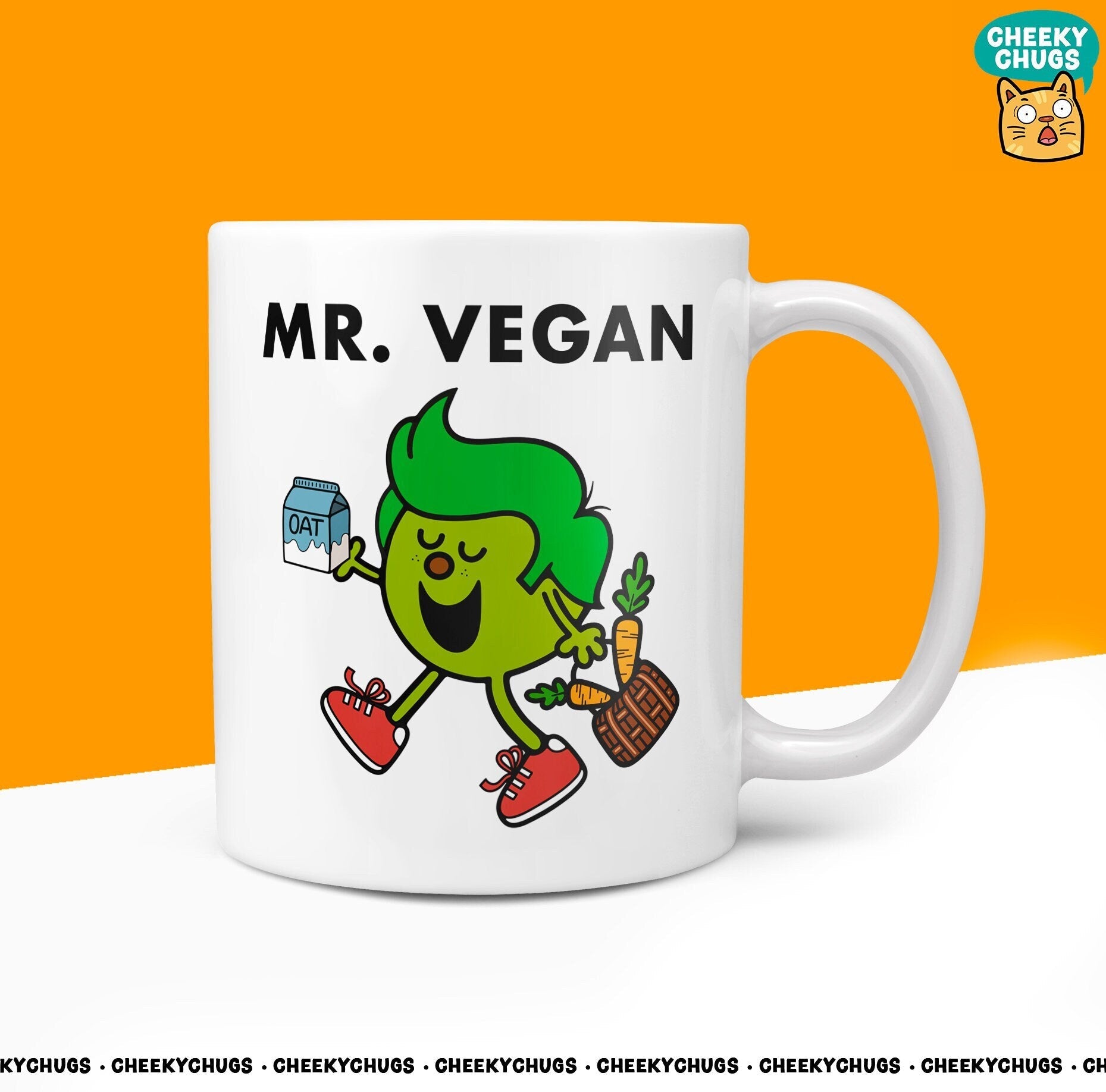 Novelty Mr VEGAN Mug Funny Men Mr Him Gift Secret Santa Present Unique Ceramic Novelty Office Birthday Christmas 10oz Coffee Tea Cup - CheekyChugs