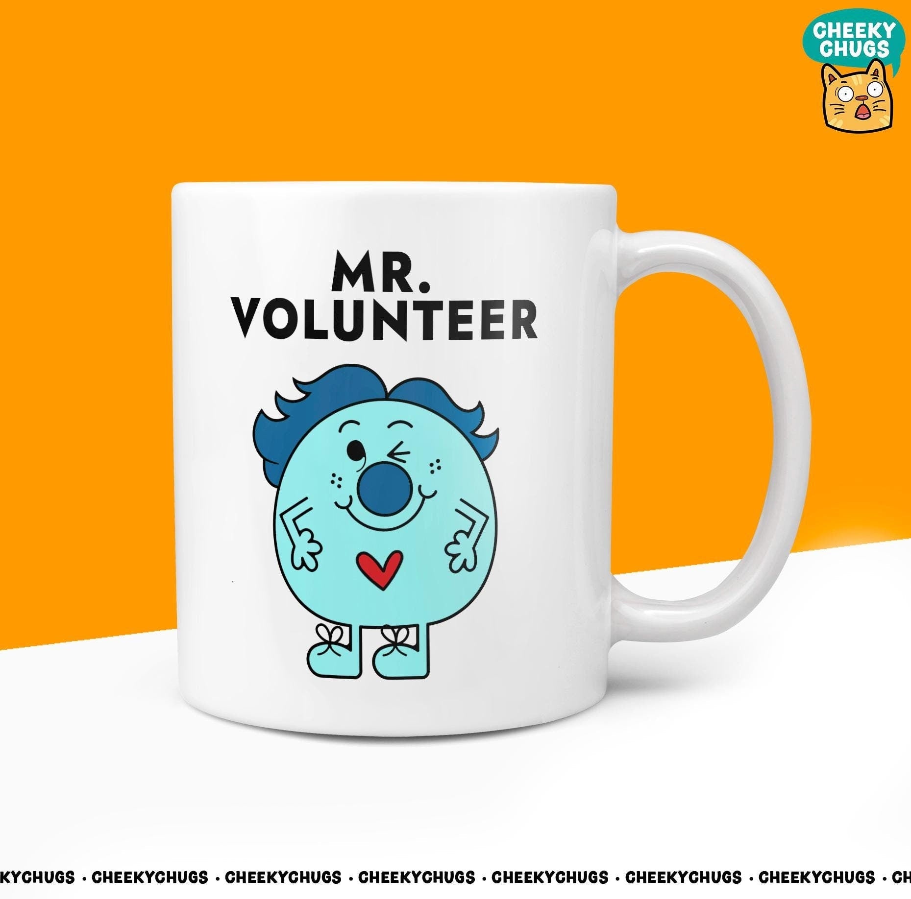 Novelty MR VOLUNTEER Mug Funny Men Him Man Men's Gift Secret Santa Present Ceramic Novelty Parody Birthday Christmas Coffee Tea Cup - CheekyChugs