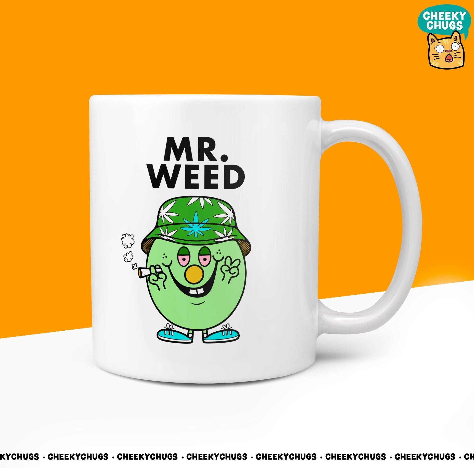 Novelty MR WEED Stoner Mug Funny Men Mr Him Gift Secret Santa Present Unique Ceramic Novelty Office Birthday Christmas 10oz Coffee Tea Cup - CheekyChugs