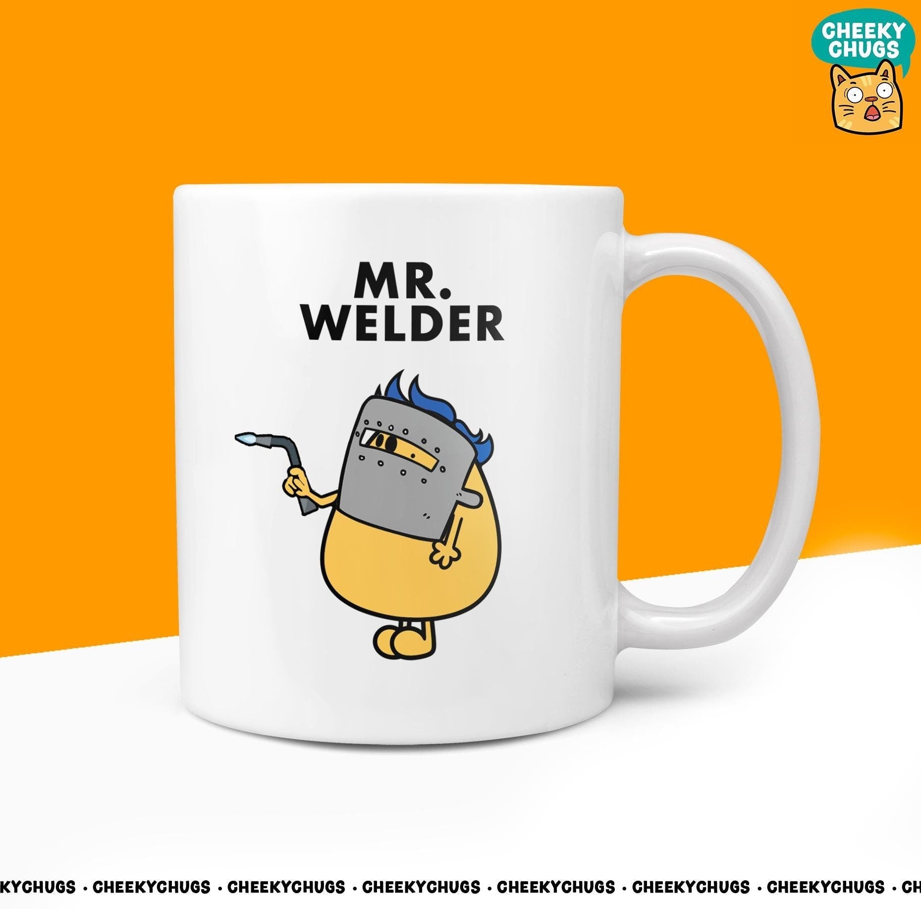 Novelty MR WELDER 10oz Coffee Mug - Funny Men Him Male Character Cup For Welding Christmas Birthday Gift Present Friend Coffee Mugs - CheekyChugs
