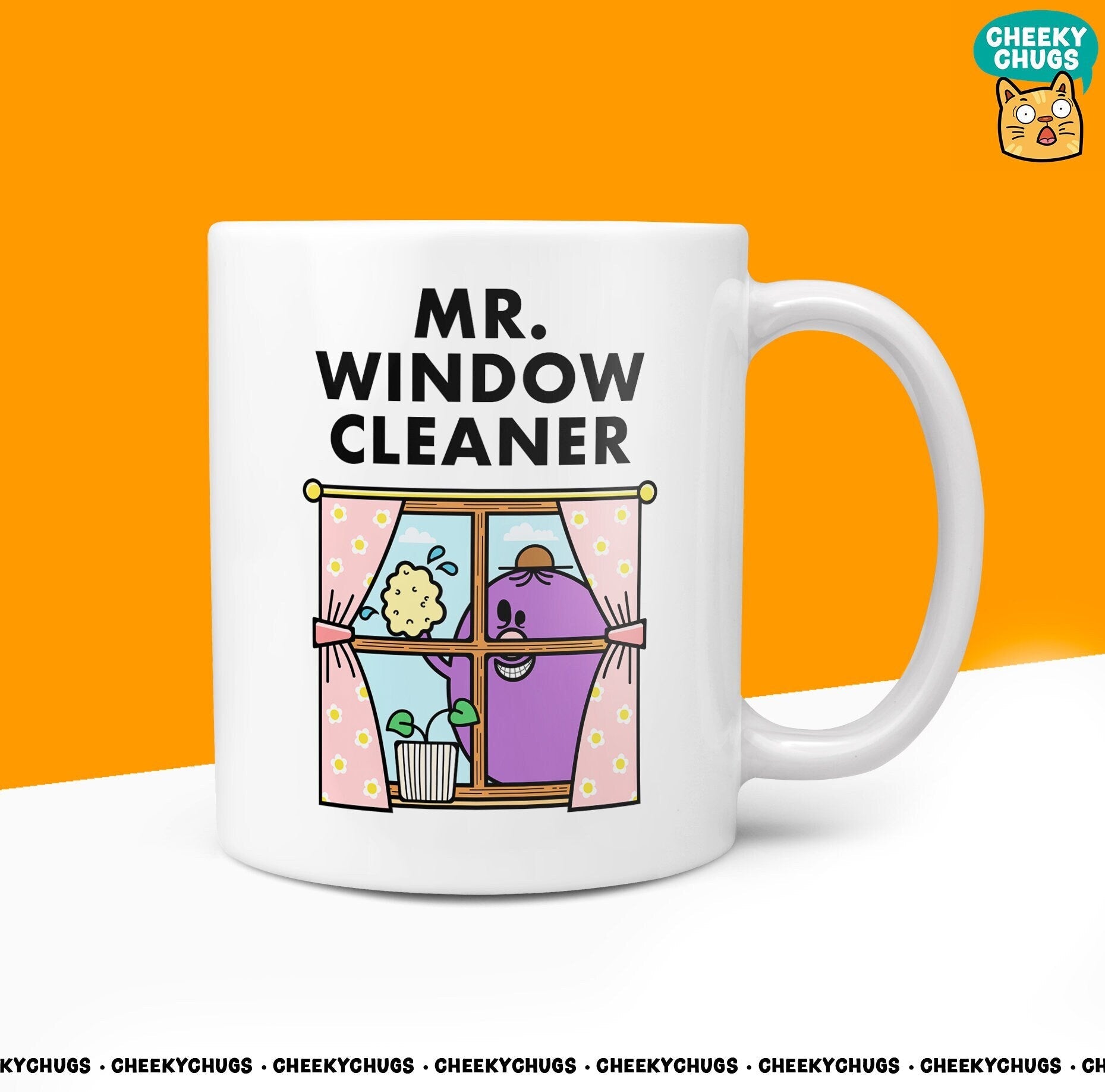 Novelty Mr WINDOW CLEANER Mug Funny Men Mr Him Gift Secret Santa Present Unique Ceramic Novelty Office Birthday Christmas 10oz Coffee Cup - CheekyChugs
