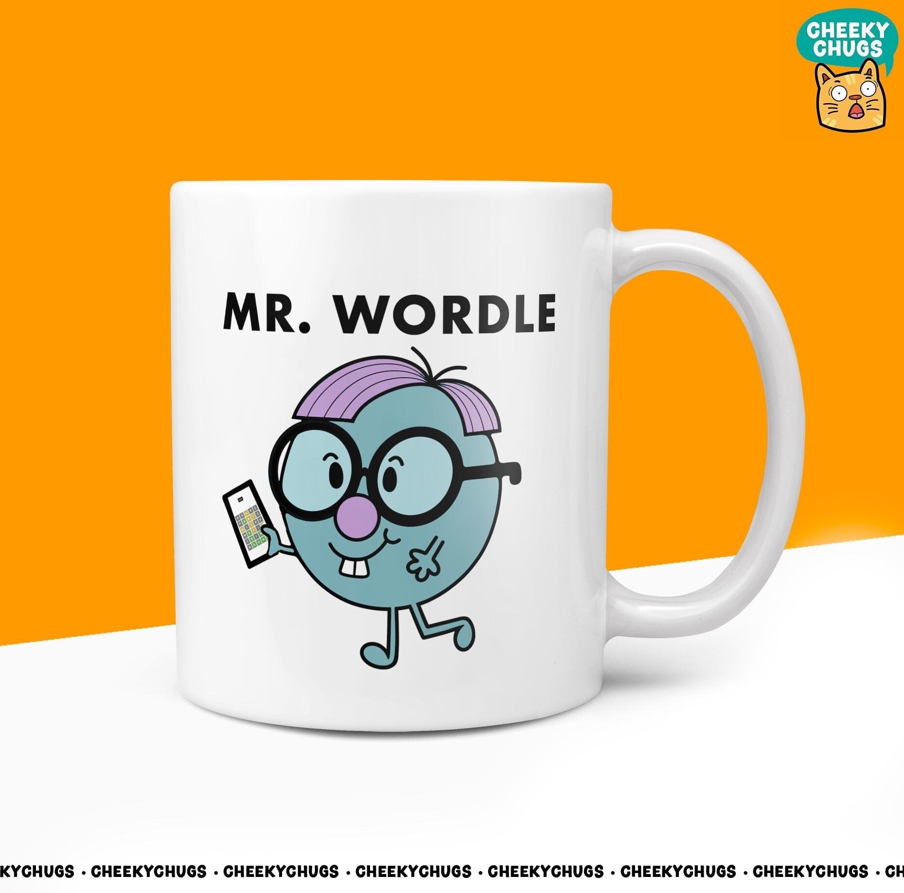 Novelty MR WORDLE 10oz Coffee Mug - Funny Men Him Male Character Cup For Christmas Birthday Gift Present Friend Coffee Mugs - CheekyChugs