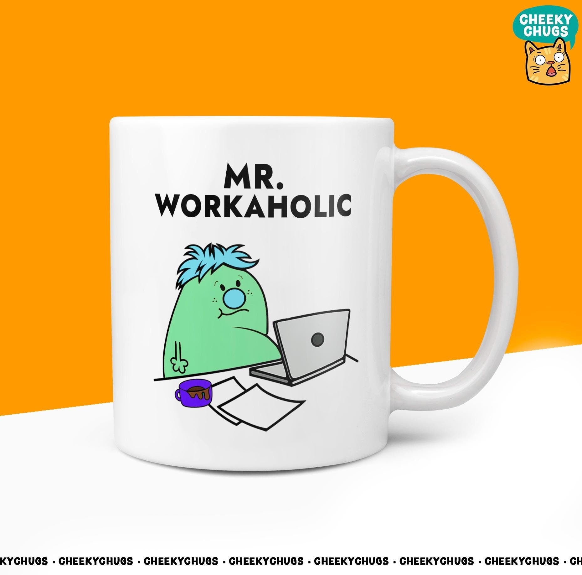 Novelty MR WORKAHOLIC Mug Funny Men Mr Him Gift Secret Santa Present Unique Ceramic Novelty Office Birthday Christmas Coffee Tea Cup - CheekyChugs
