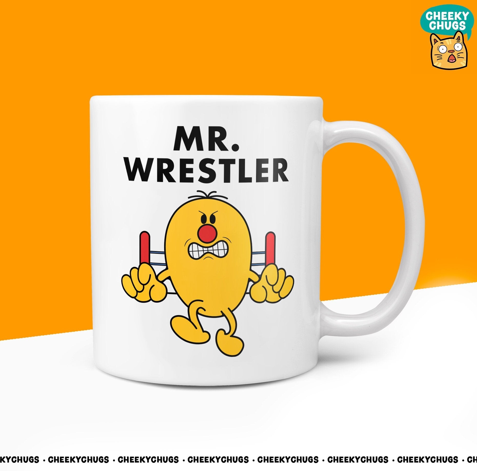 Novelty MR WRESTLER Mug Funny Men Male Mans Gift Secret Santa Present Ceramic Novelty Office Birthday Christmas 10oz Coffee Tea Cup - CheekyChugs