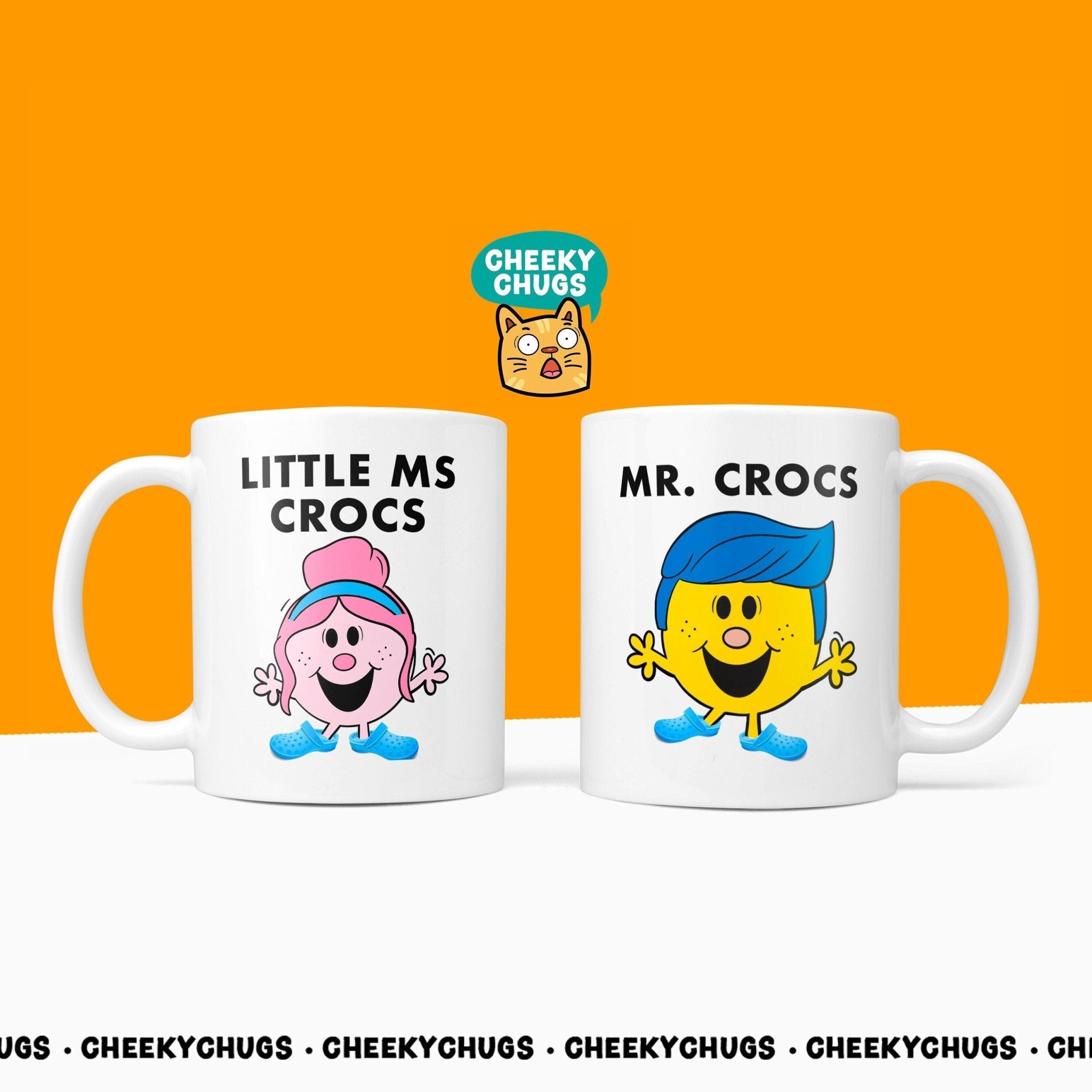 Novelty Set Of 2 Little Ms CROCS & Mr CROCS Shoes 10oz Mug Funny Novelty Mr Miss Gifts Office Friend Family Price For 2 Mugs In The Set - CheekyChugs