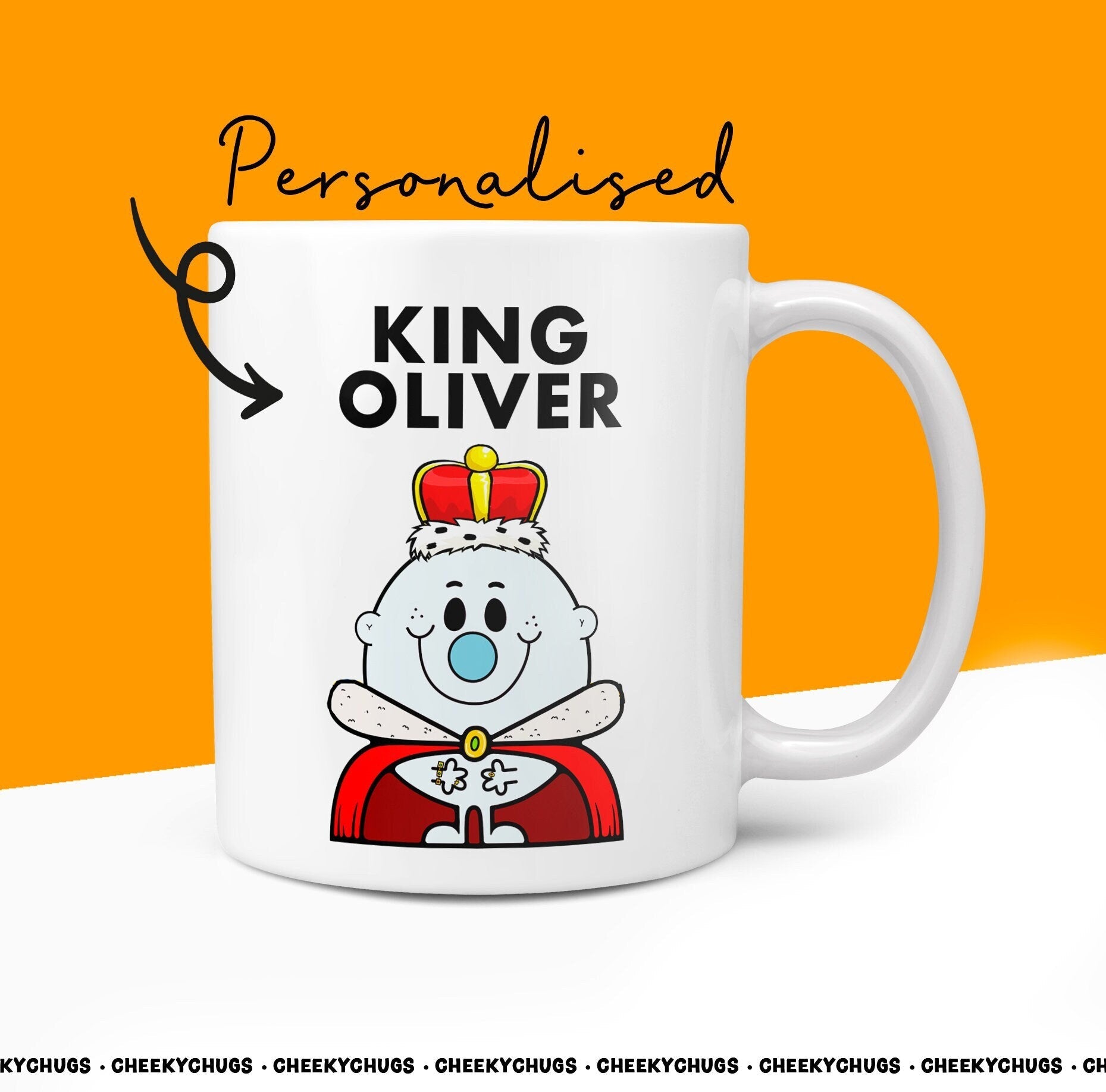Personalised Custom Any Name KING Friend Office Bestie Birthday Christmas Gift For Him Men Novelty Gifts 10oz Coffee Tea Mug - CheekyChugs