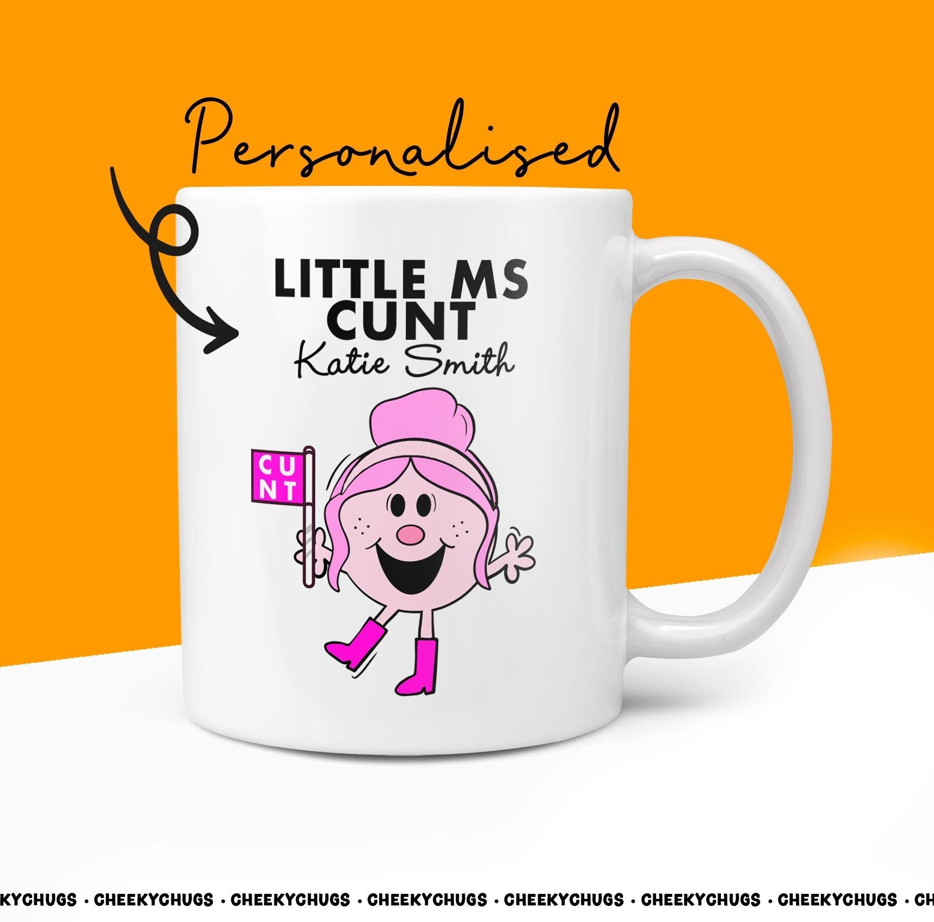 Personalised Custom Any Name LITTLE MS CUNT Friend Office Bestie Birthday Christmas Gift For Her Miss Novelty Gifts 10oz Coffee Tea Mug - CheekyChugs
