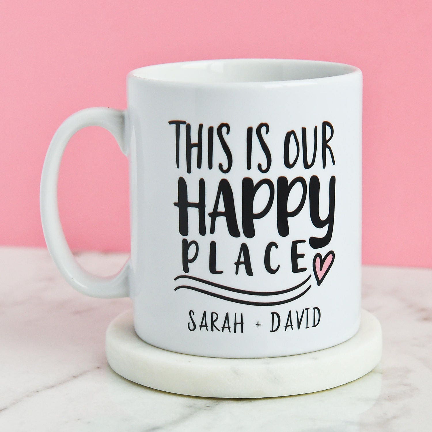 Personalised This Is Our Happy Place Mug | New Home House Happy Any Names Caravan | Present Coffee Gifts Mugs - CheekyChugs