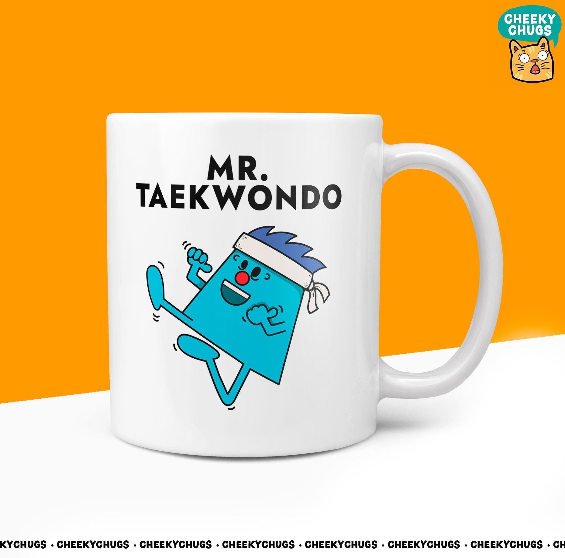 Unique MR TAEKWONDO Mug - Funny Mens Gift for Karate Secret Santa Birthday Christmas Men Present Karate Martial Arts Belt Class Teacher Boys - CheekyChugs